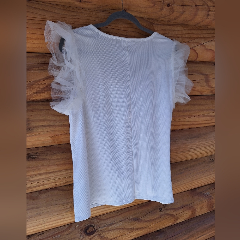 Swoop Neck Ruffle Blouse - Picture 8 of 11